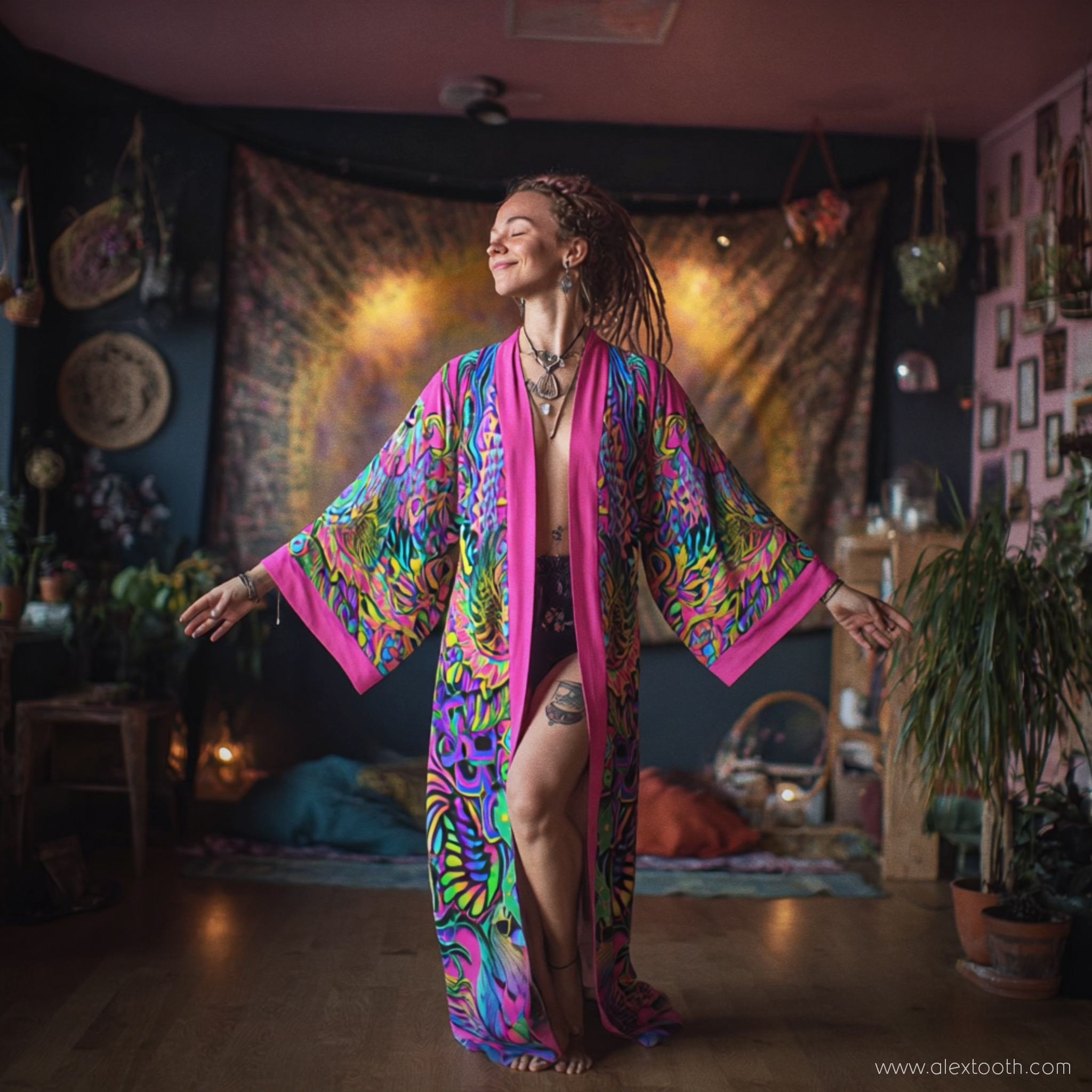 14l Radiant Bloom MoonFlow Kimono - Image 1