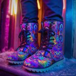 A pair of Alex Tooth Inner Flight Driftwalker boots in an outdoor winter setting.